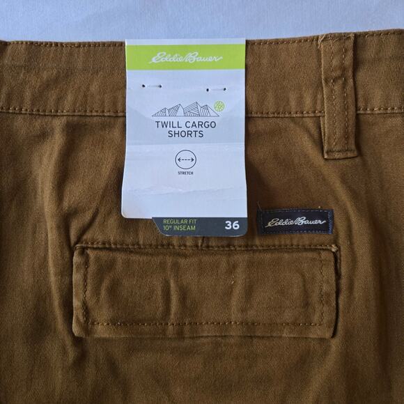 NWT Eddie Bauer Hiking Cargo Shorts - Men's 36 - Burlwood Brown 9.5" Inseam - Picture 5 of 6